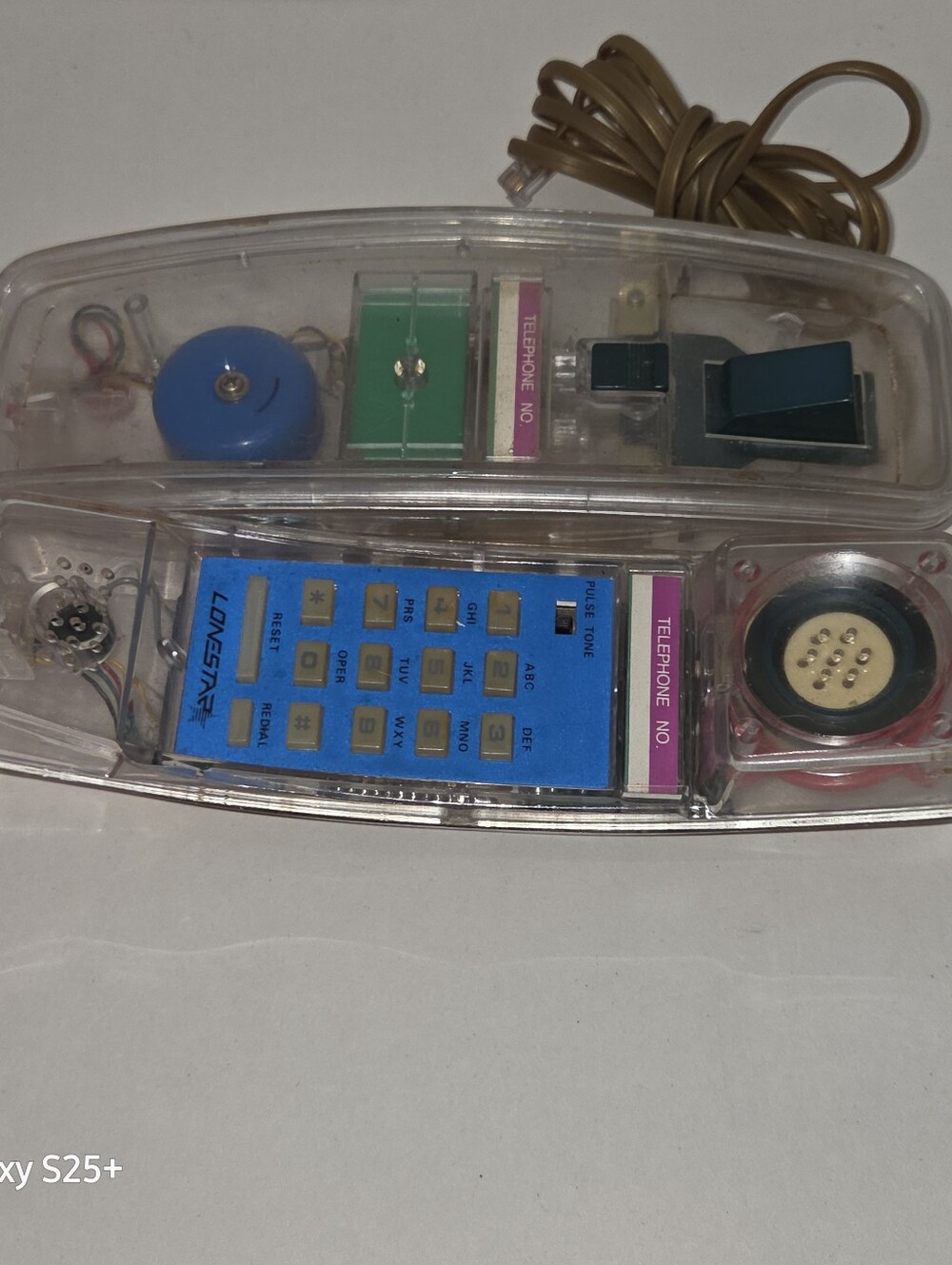 Vintage Lonestar Model 911 Clear Telephone Phone Retro 80s-90s Push Button